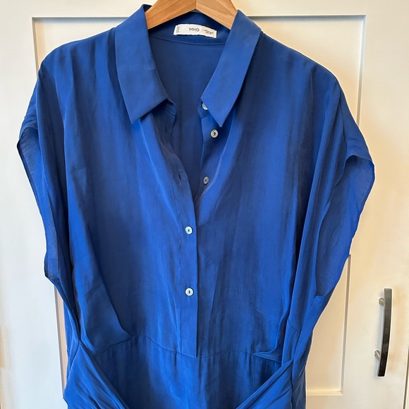 Mango Dresses & Skirts - Mango blue silk dress - 2XL